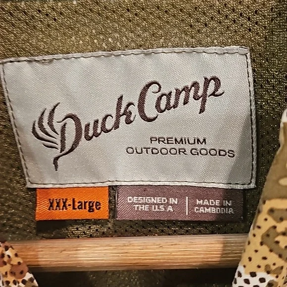 Awesome DUCK CAMP XXXL premium wing shootinh camo nylon shirt sleeve shirt EUC - Picture 3 of 9